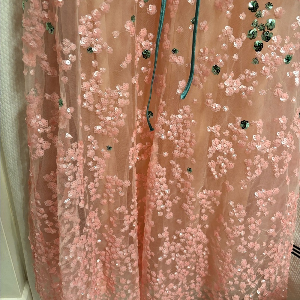 Sequin Evening Gown in Pink and Green - Picture 9 of 9